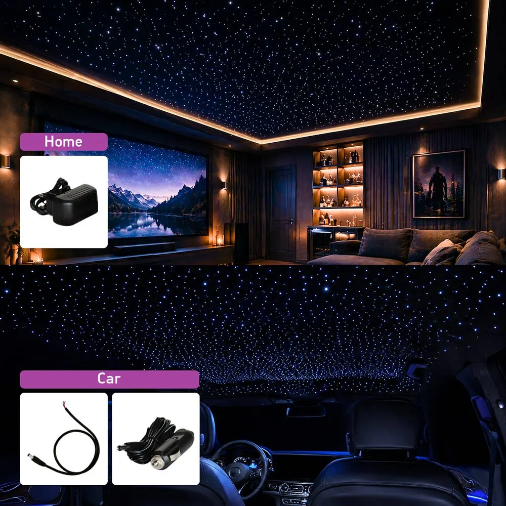 Κιτ οπτικών ινών LED 7W Starry Sky με 300 ίνες για αυτοκίνητα & χώρους BLUETOOTH + APP + AUDIO + CONTROLLER 2 optikesines.com Twinkle Starry Sky για οροφές