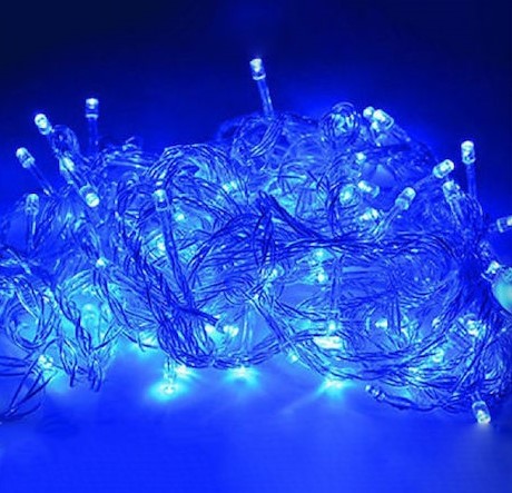 180 Λαμπάκια LED Μπλε Φως/Διάφανο καλώδιο με πρόγραμμα